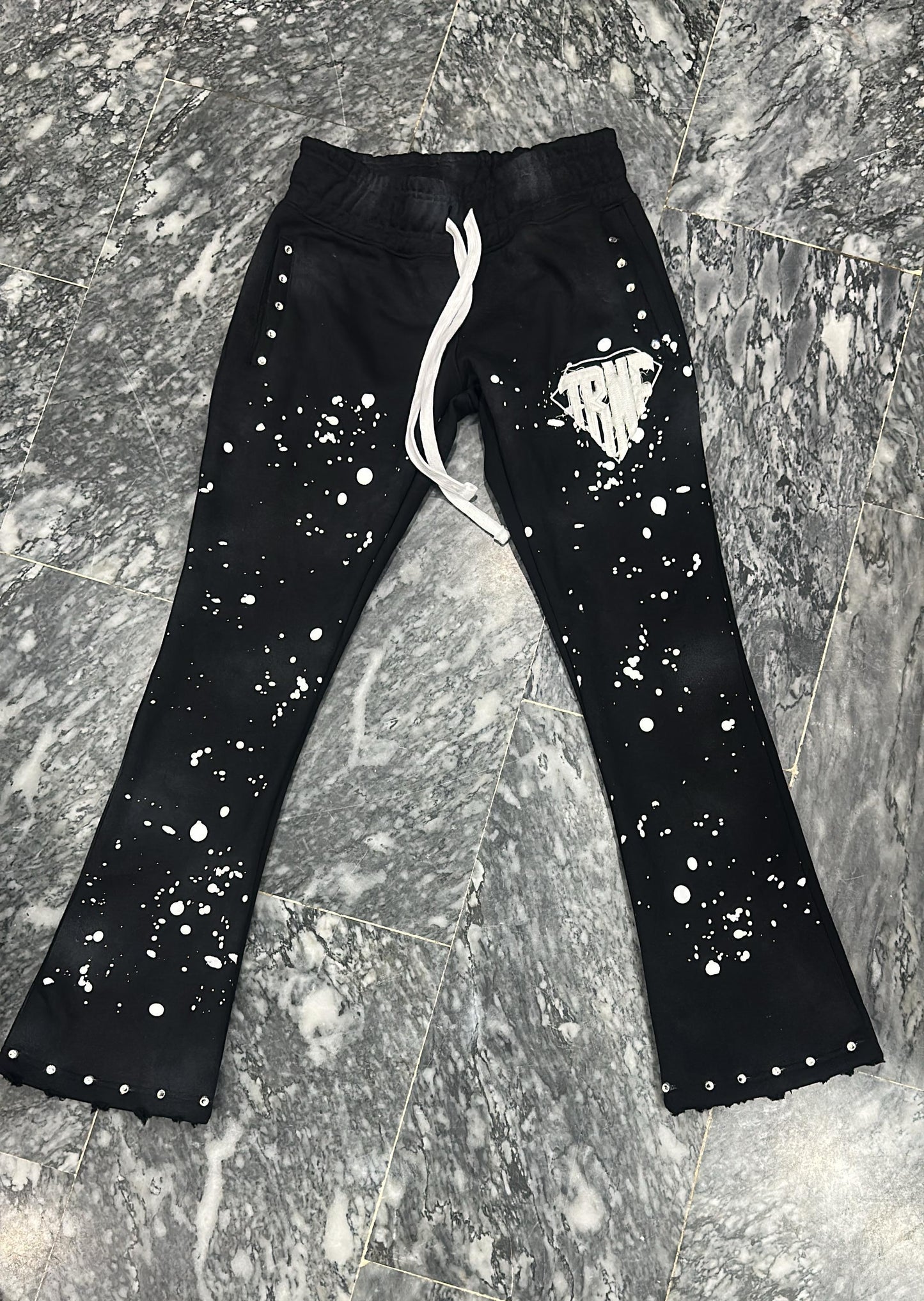 Women TRNF Rhinestone flared sweatpants "Black"